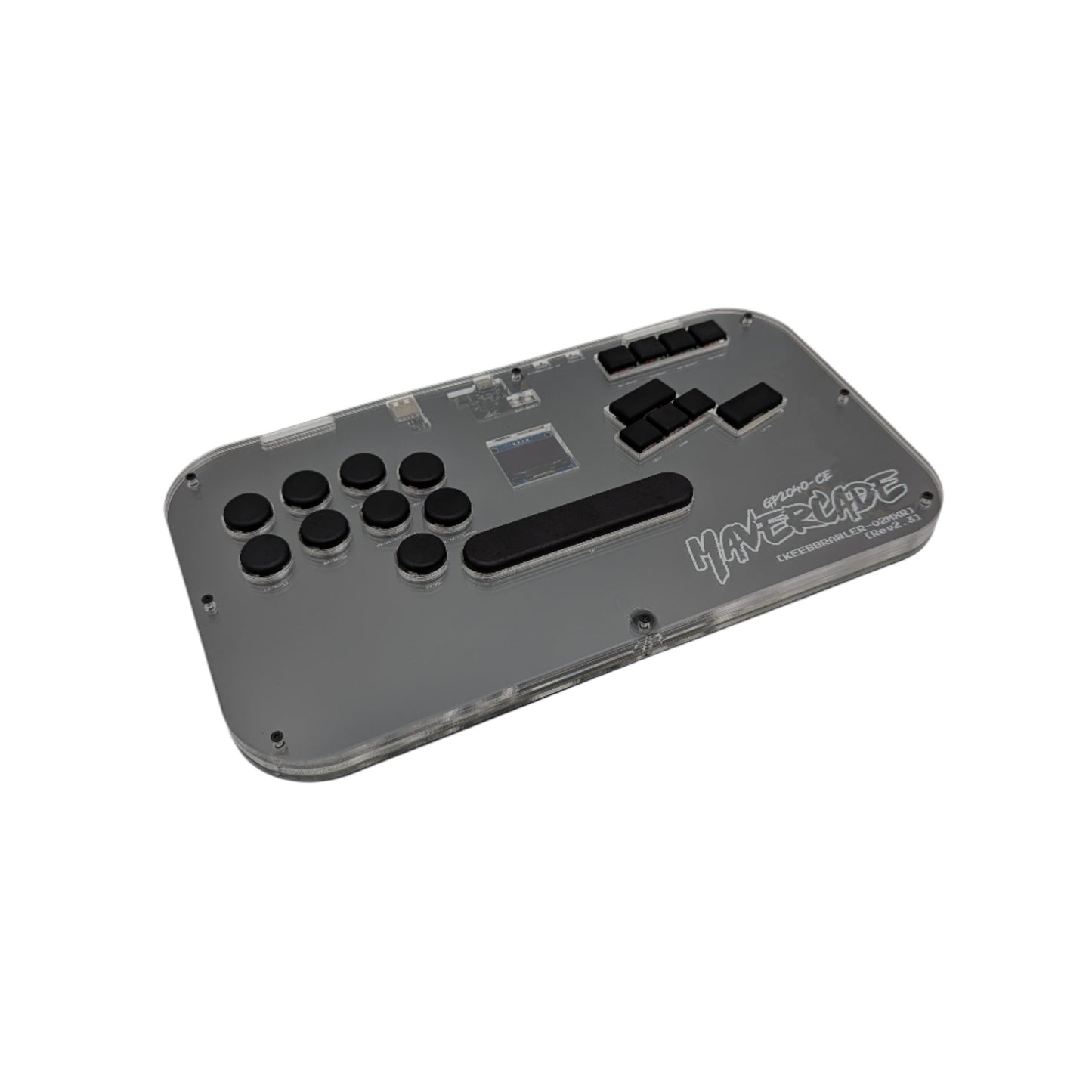 Mavercade KeebBrawler-02MXR Fightstick (Leverless/All Button Controller, Mirrored/Reversed)