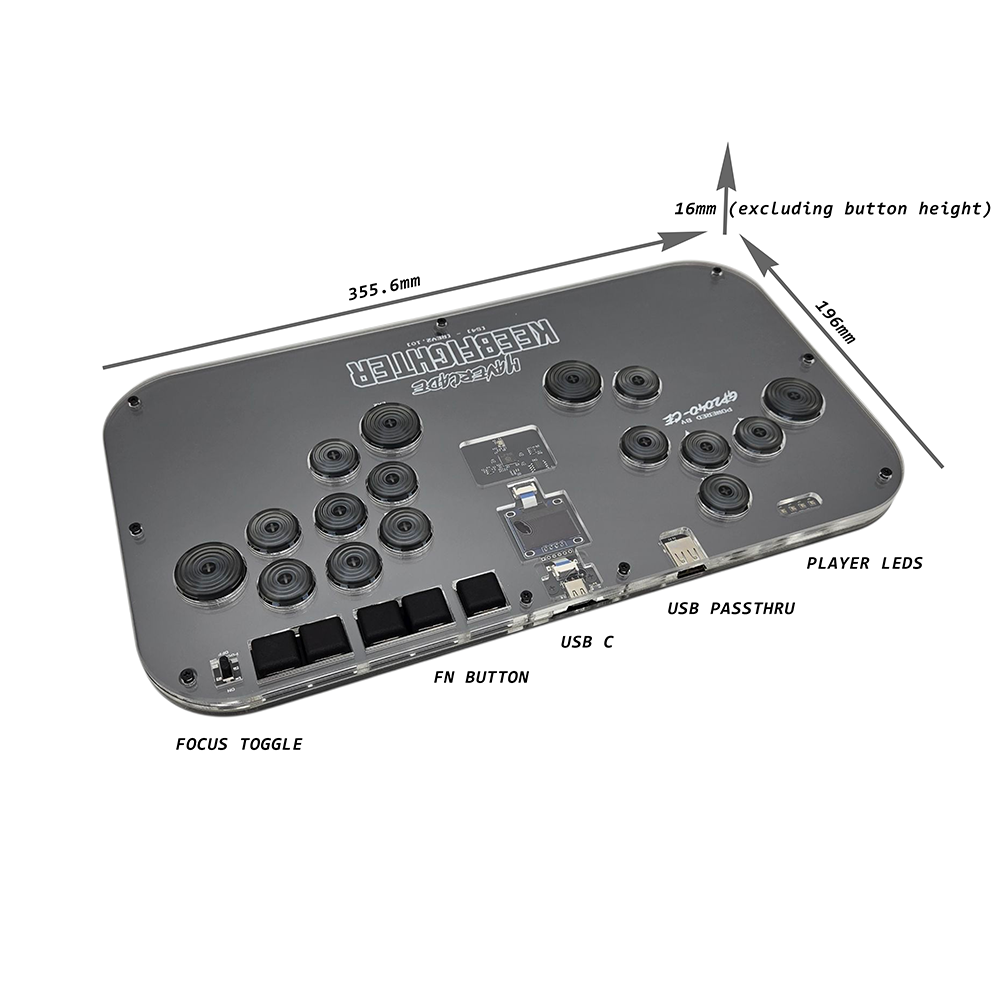 Mavercade KeebFighter+S4 Fightstick (Leverless/All Button Controller)