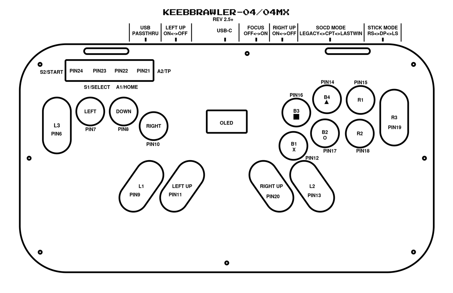 Mavercade KeebBrawler-04MX Fightstick (Leverless/All Button Controller)